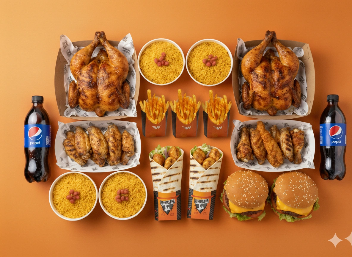 Star mix platter with grilled and fried items